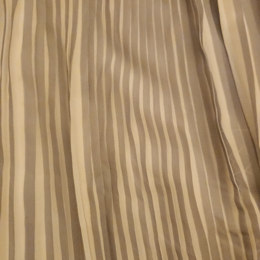 Gray and Ivory Knife Pleat Adiva Skirt Women's Size XL Elastic Waist Fully Lined - Picture 7 of 8